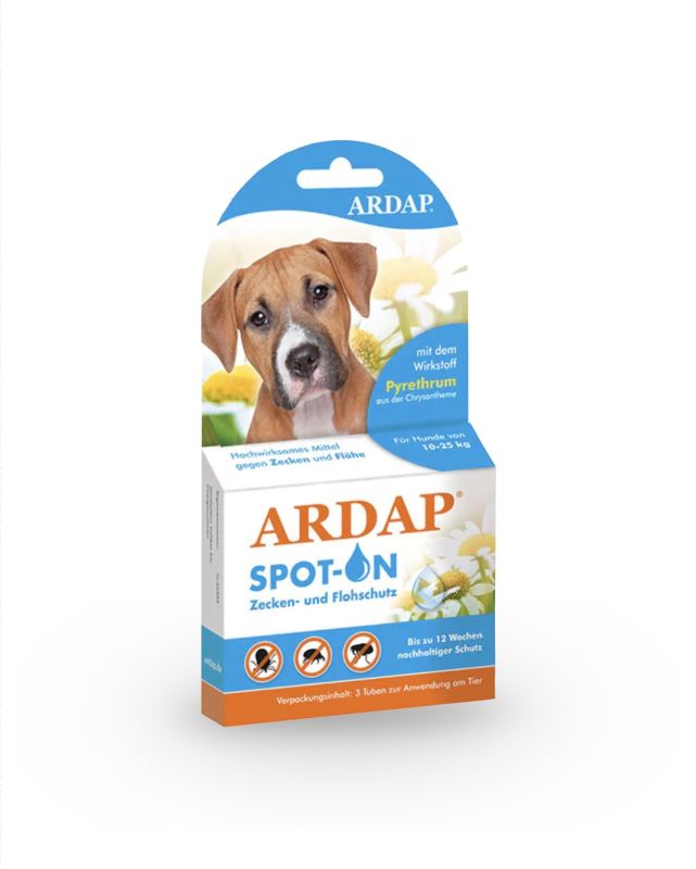 ARDAP Spot-On Floh- & Zeckenschutz fr Hunde 1025 kg  3 Tuben   avi-complete.de